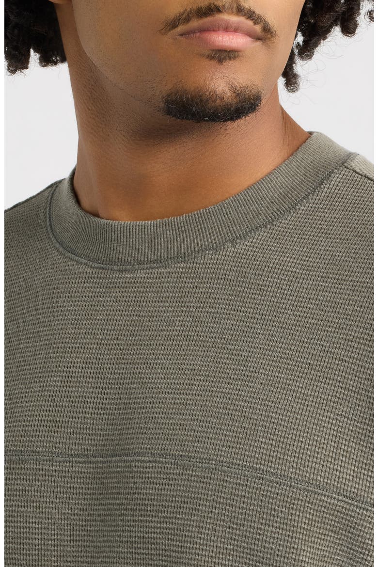 Oversize Cotton Blend Waffle T-Shirt, Alternate, color, GREY WINTER