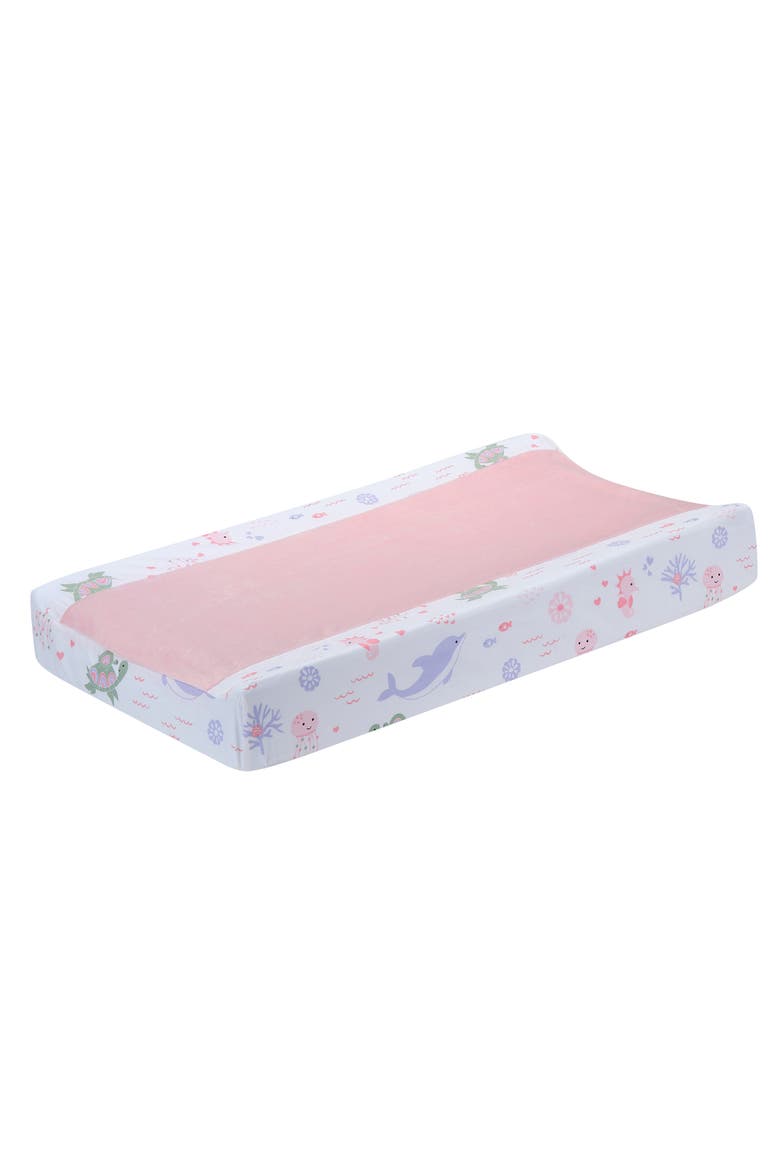 Sea Dreams Changing Pad Cover, Alternate, color, Pink