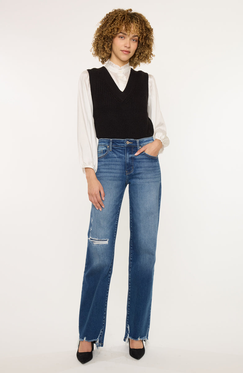 Dayna High Rise Slim Wide Leg Jeans