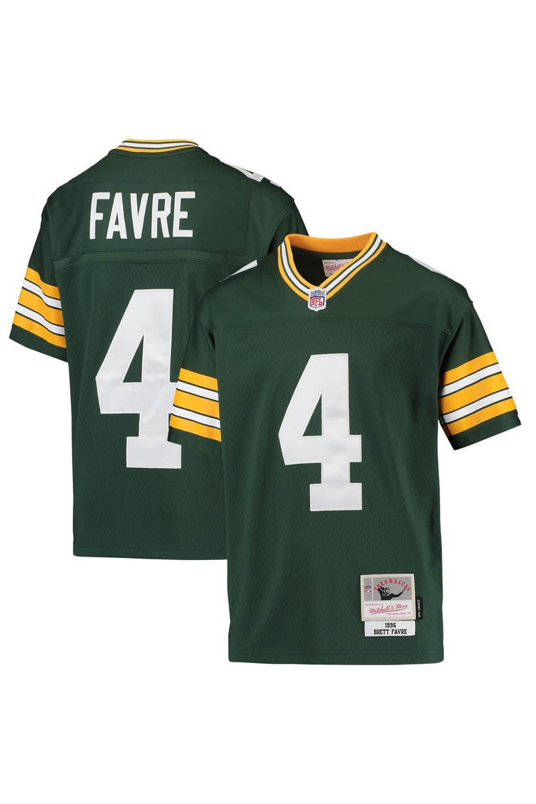 Youth Mitchell & Ness Brett Favre Green Green Bay Packers 1996 Retired Player Legacy Jersey, Main, color, Green