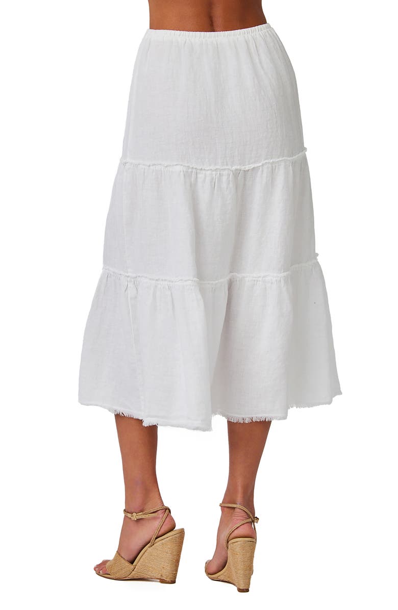 Bella Dahl Linen Tiered Frayed Hem Skirt, Alternate, color,