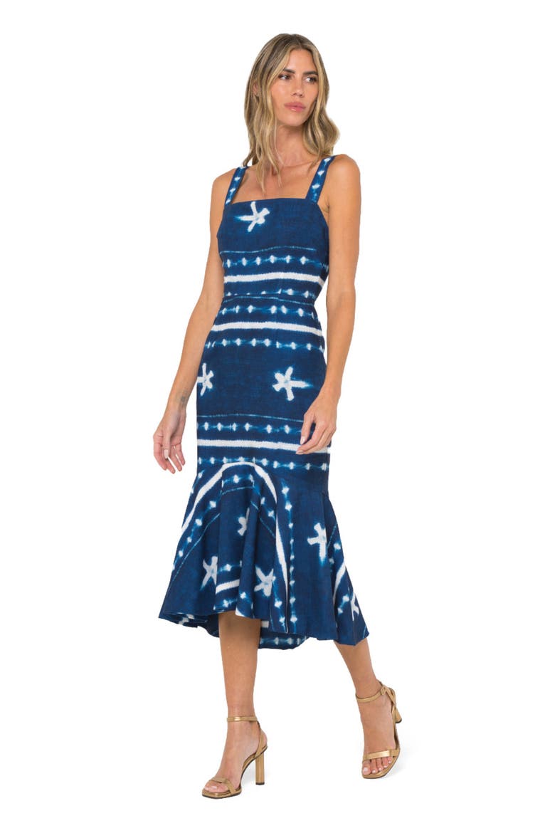 Natasha Dress, Alternate, color, Indigo Shibori