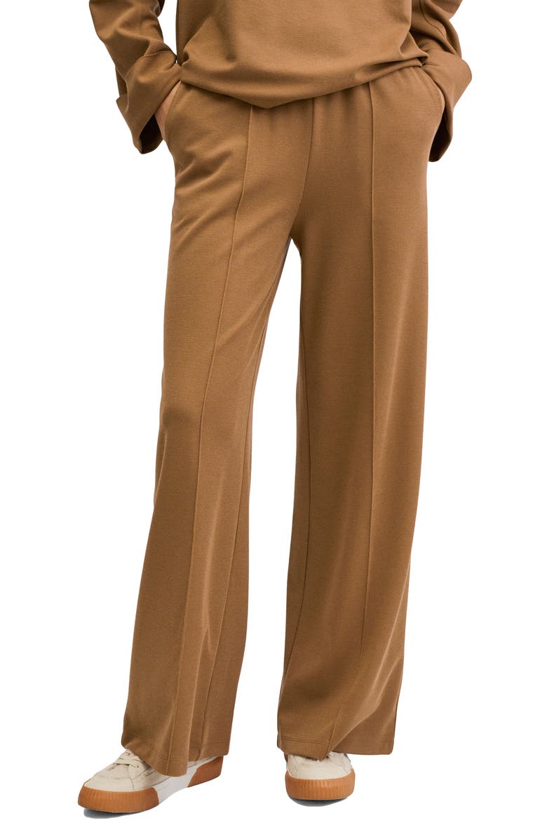 MANGO Elastic Waist Wide Leg Pants, Main, color, 
