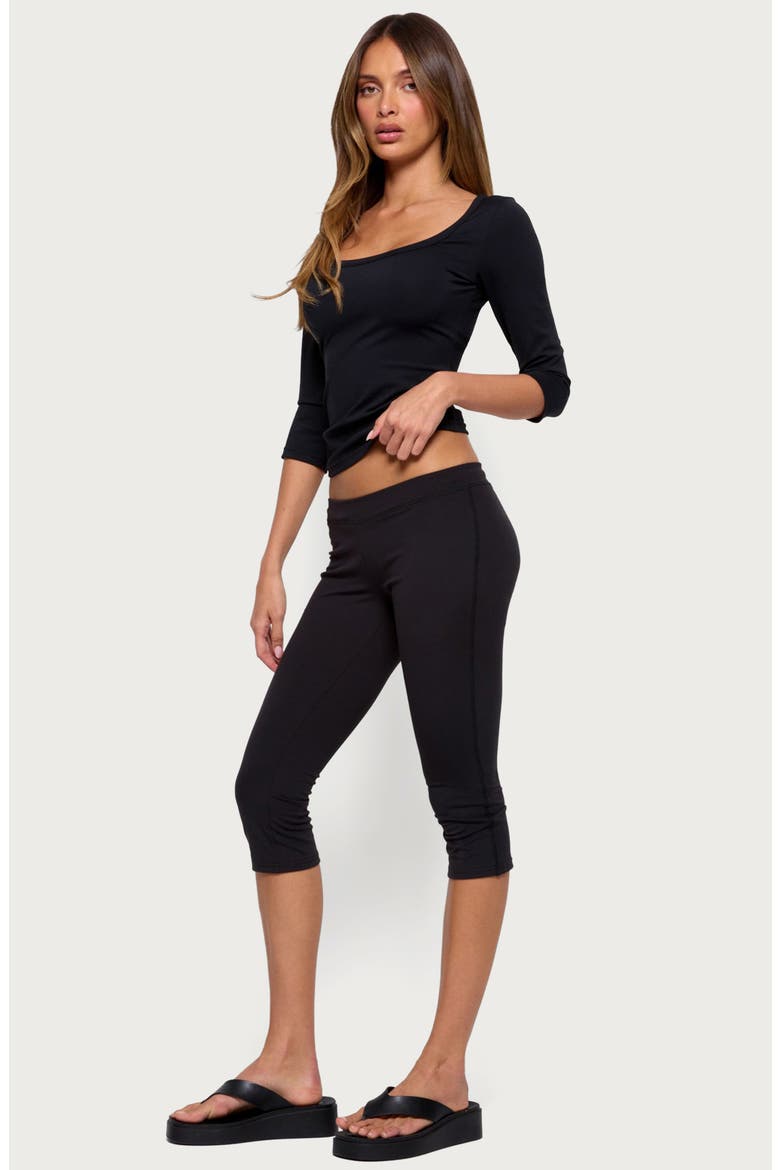 Desi Three-Quarter-Sleeve Top, Alternate, color, BLACK