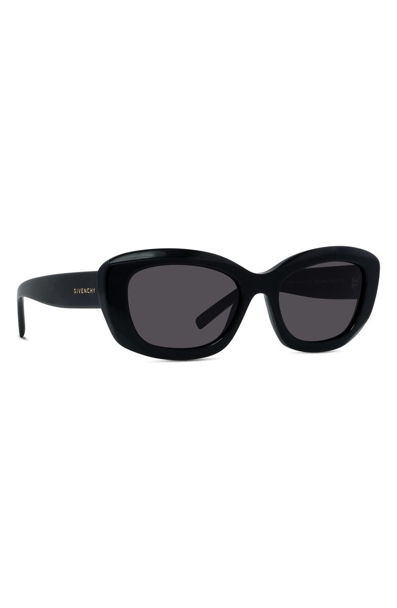 Givenchy GV Day 54mm Geometric Sunglasses, Alternate, color, Shiny Black / Smoke
