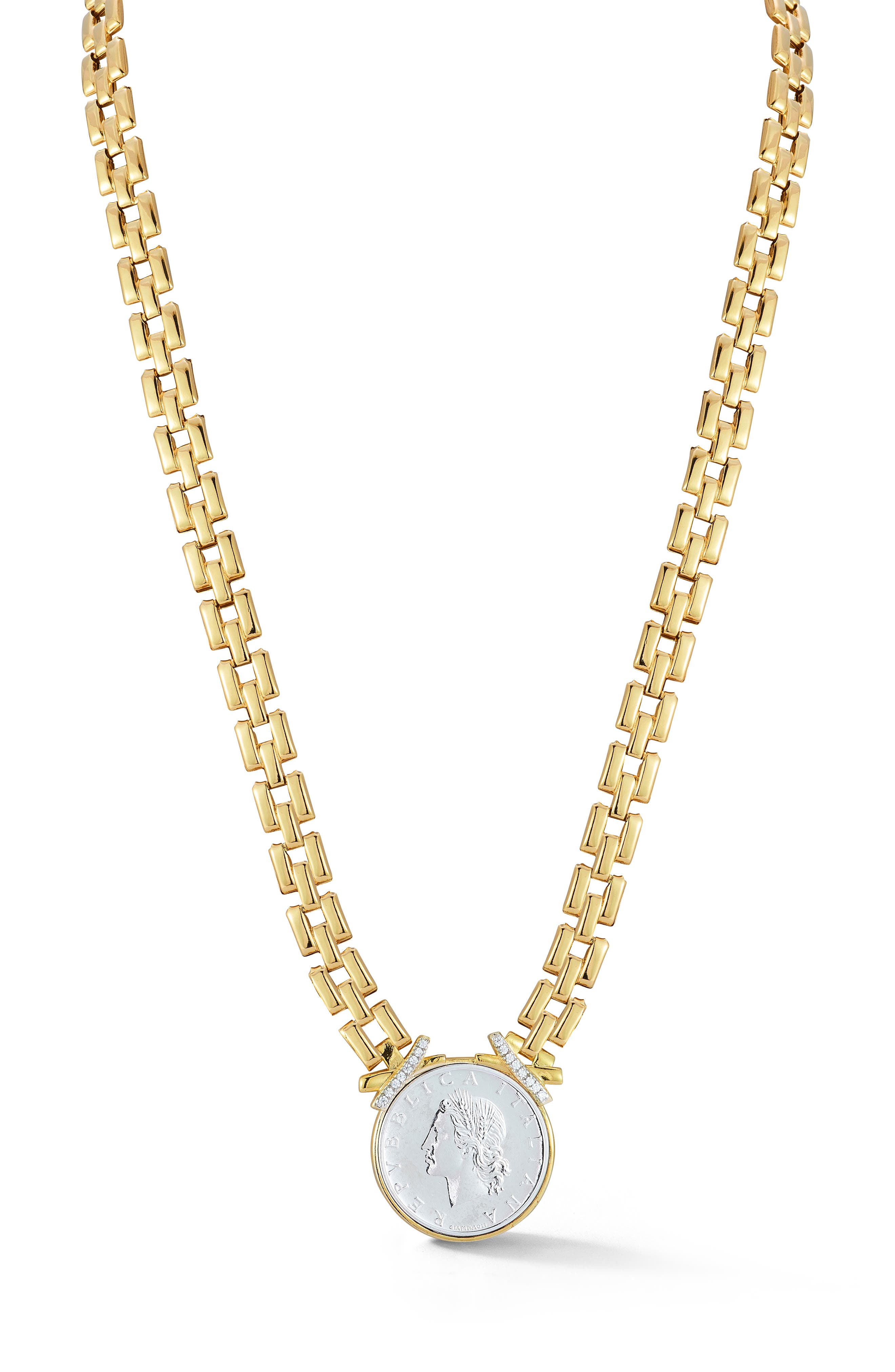 Sphera Milano Coin Statement Necklace In Gold