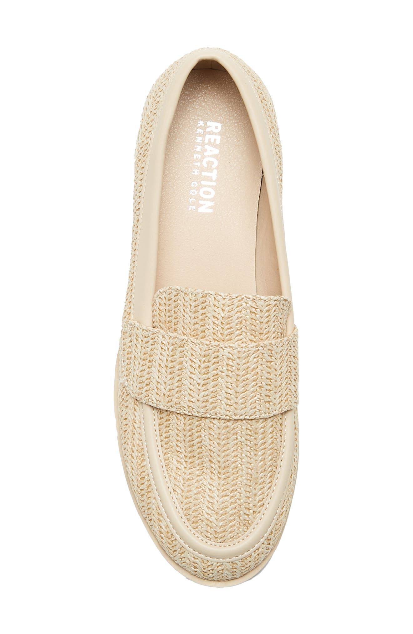 Kenneth Cole Reaction Fern Raffia Penny Loafer, Alternate, color, Natural Raffia
