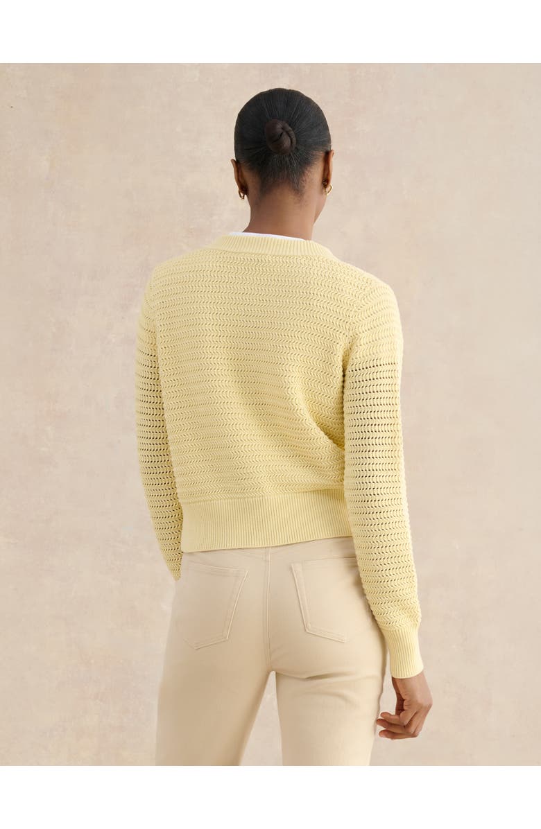 HOBBS LONDON Felicity Regular-Fit Cotton Cardigan, Alternate, color, Pale Yellow