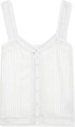 Zadig & Voltaire Celite Tomboy Lace Accent Button-Up Camisole