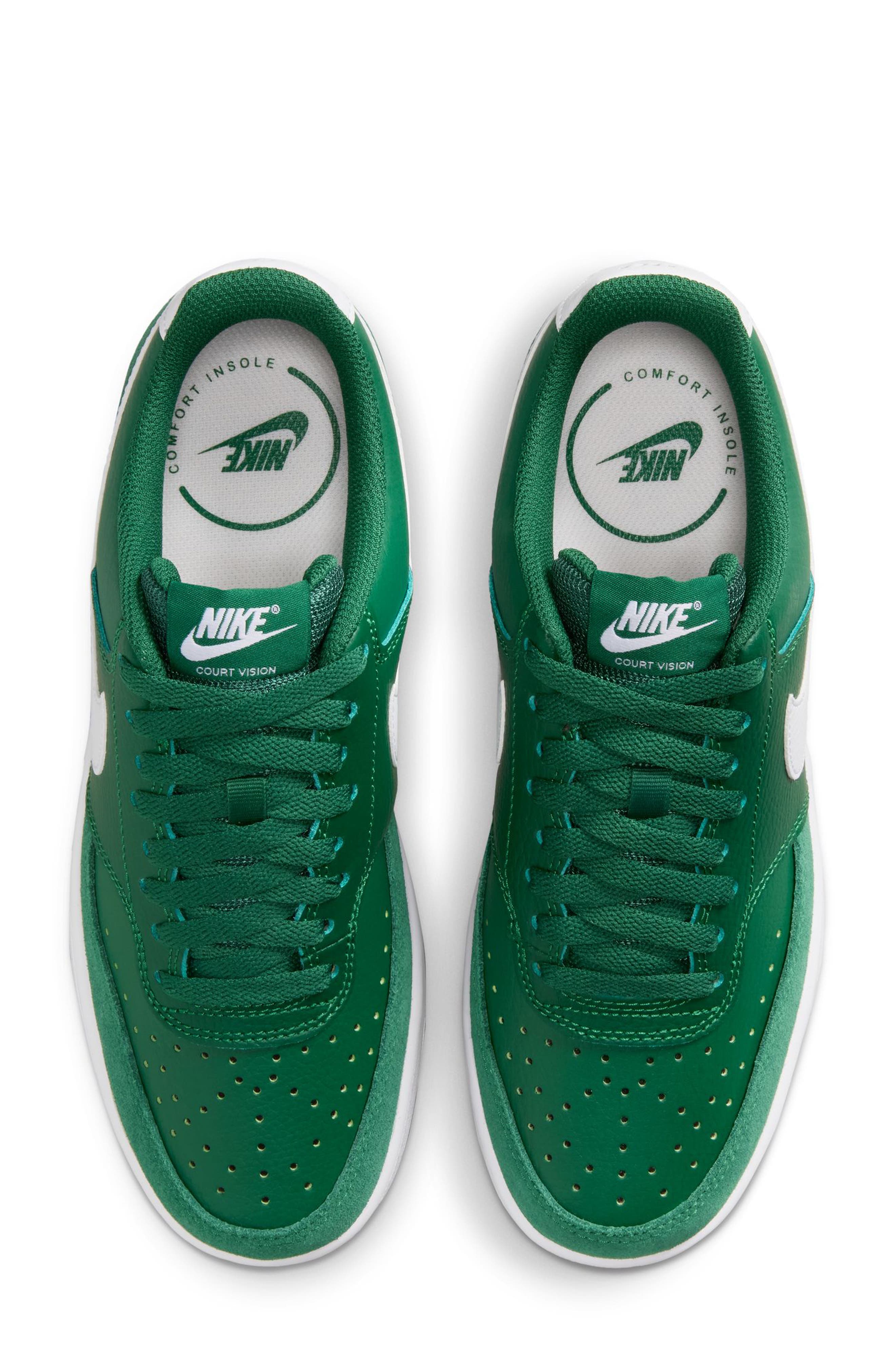 Nike Court Vision Low Sneaker, Alternate, color, Gorge Green/ White