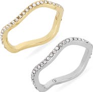 NORDSTROM RACK 2-Pack Cubic Zirconia Wavy Band Rings