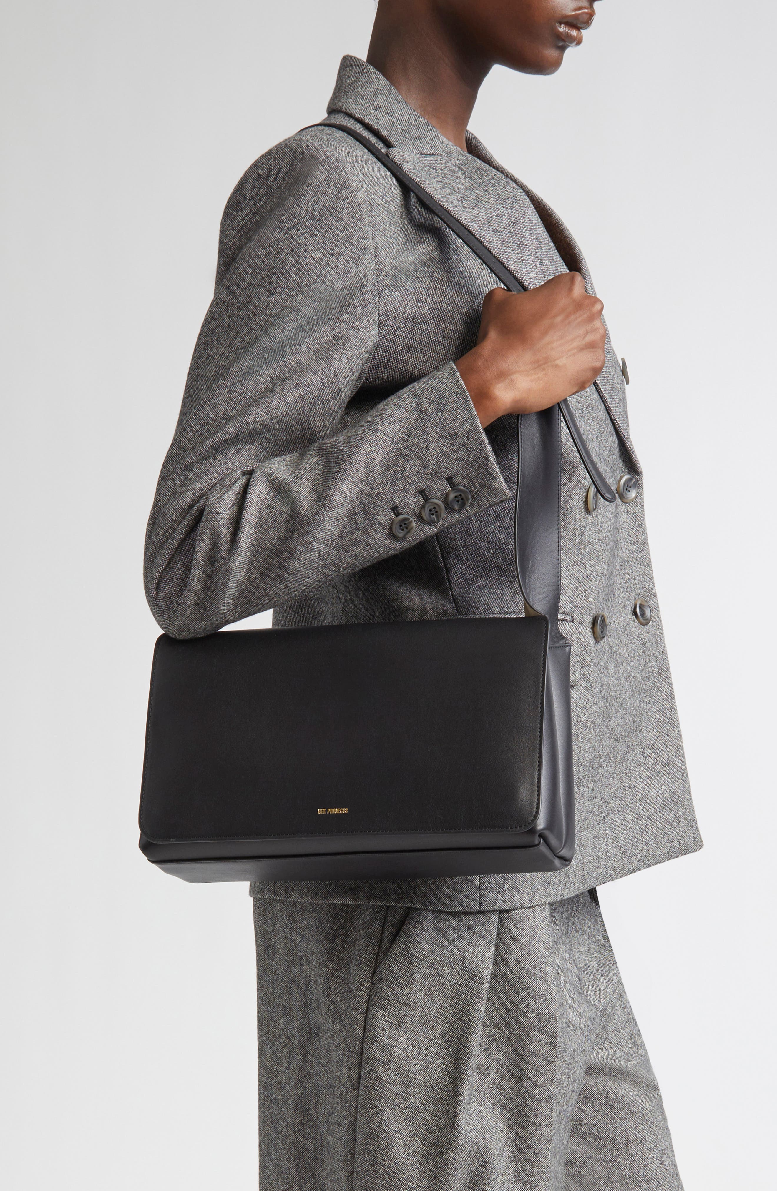 Ree Projects Florencia Soft Leather Shoulder Bag, Alternate, color, Black