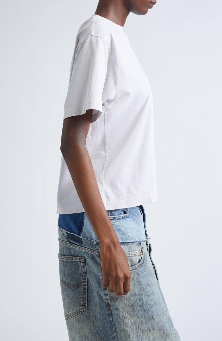 Balenciaga Medium Fit Embroidered Logo Graphic T-Shirt, Alternate, color, Dirty White/ Baby Pink