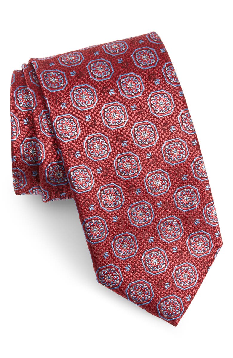 Canali Medallion Silk Tie, Main, color, 