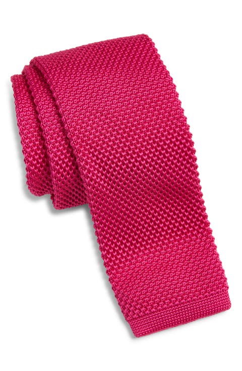 Fuchsia Knit Silk Tie