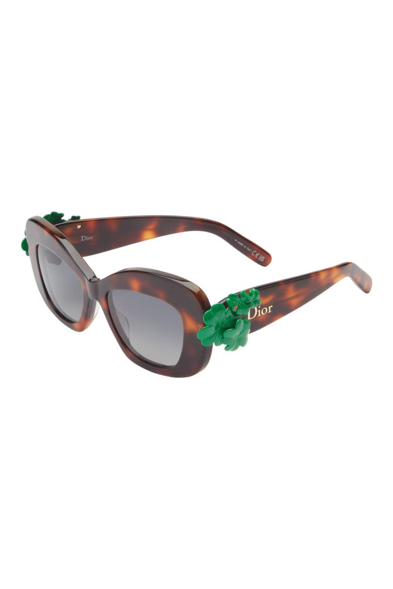 'Dior Clover S3I 51mm Gradient Butterfly Sunglasses, Alternate, color, BLONDE HAVANA / GRADIENT SMOKE