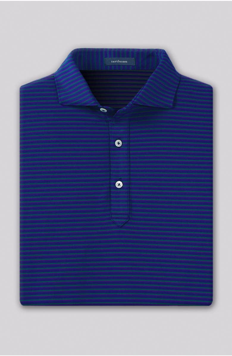 Turtleson Clark Stripe Performance Polo, Main, color, Navy / Evergreen