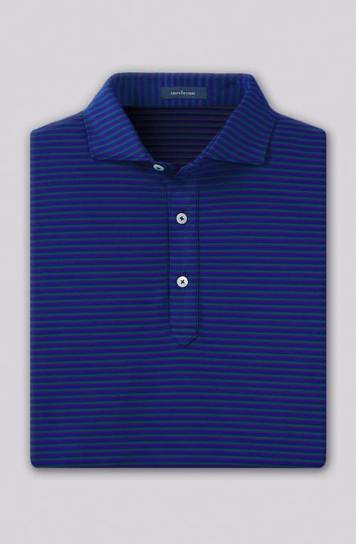 Turtleson Clark Stripe Performance Polo In Blue