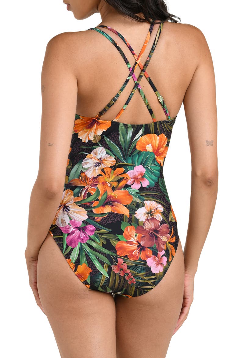 Tropical Hideaway Underwire One-Piece Swimsuit, Alternate, color, ORANGE MULTI
