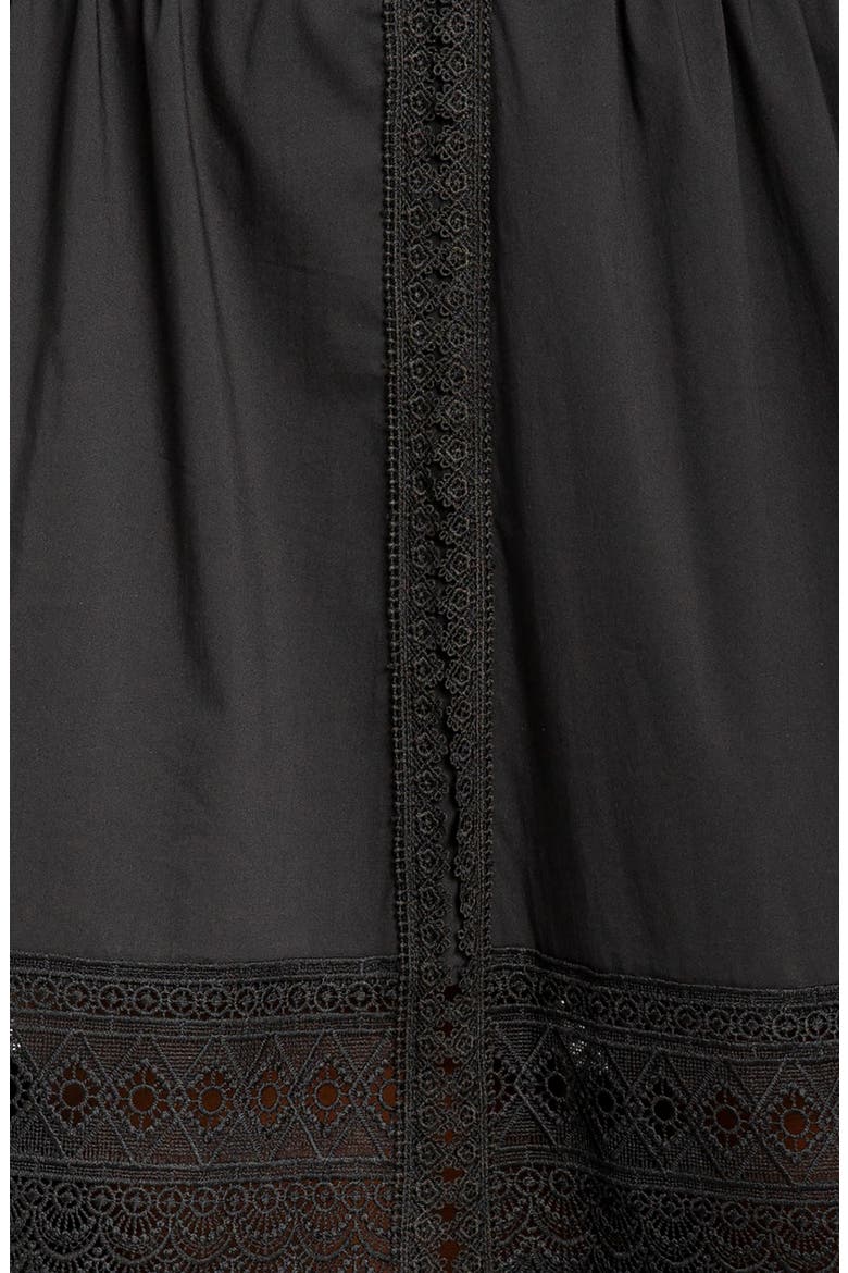 Puff Sleeve Lace Maxi Dress, Alternate, color, BLACK