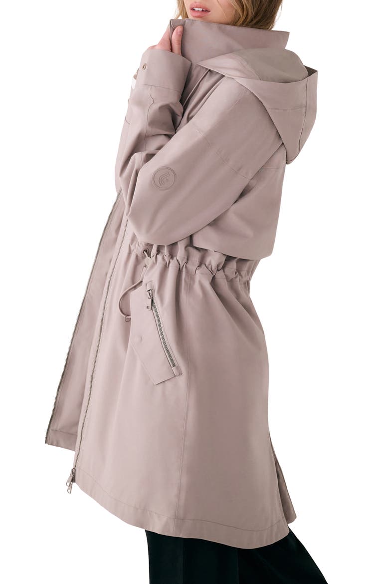 Piper 2.0 Hooded Water Repellent Raincoat, Alternate, color, PEBBLE