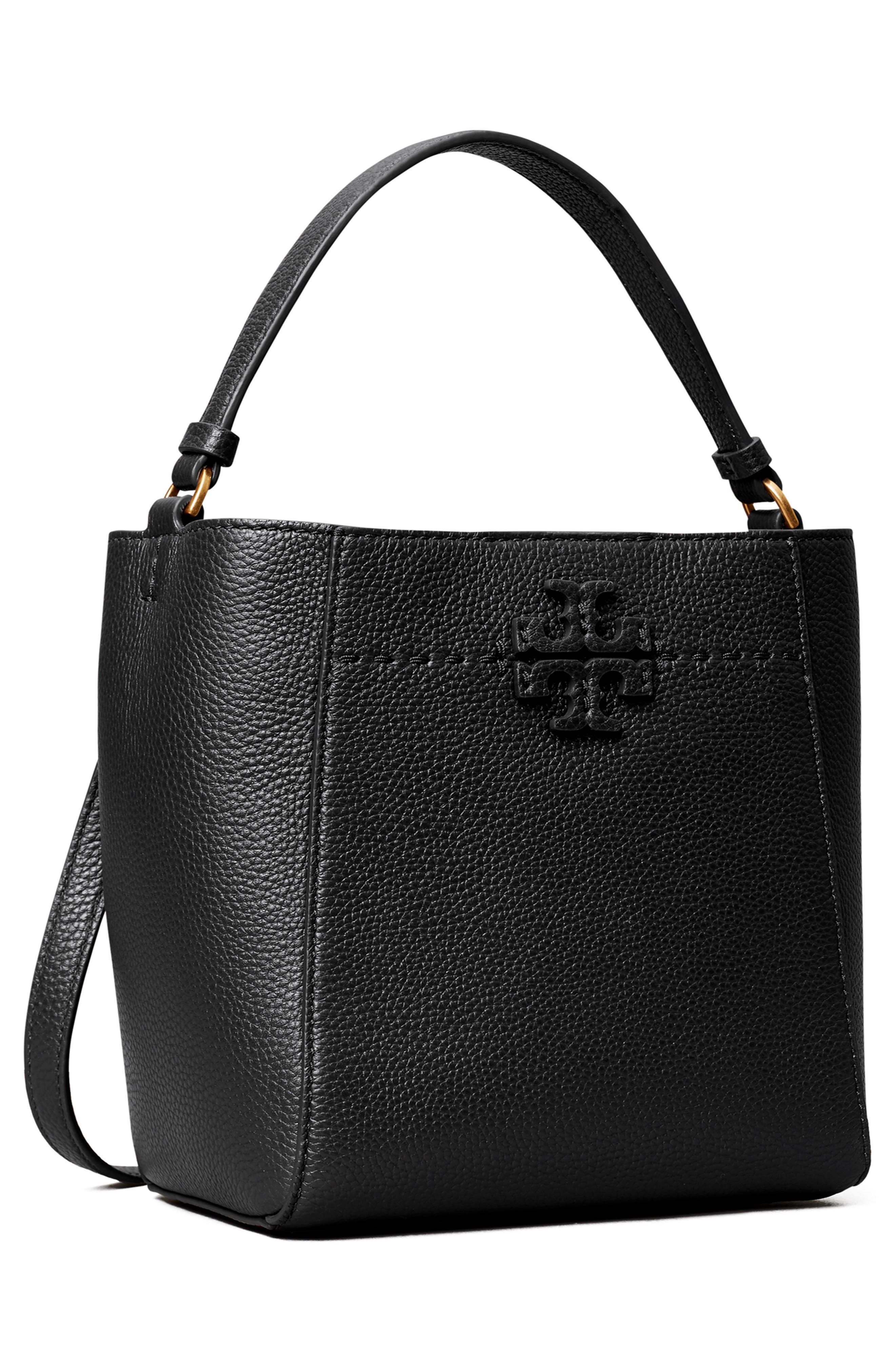 Tory Burch McGraw Small Leather Bucket Bag, Alternate, color, 