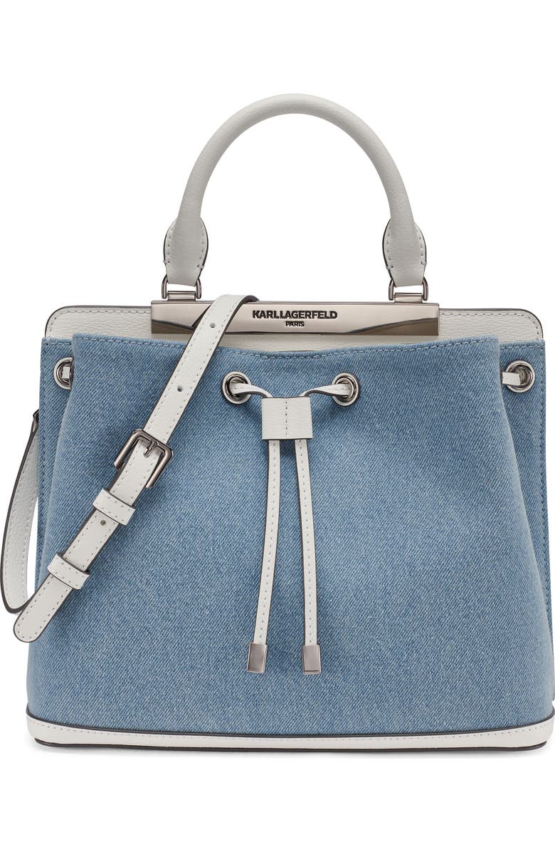 KARL LAGERFELD PARIS Evelina Denim Bucket, Main, color, Light Denim