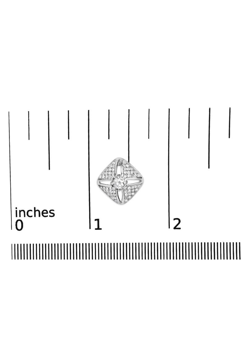 Silver 1.0 Ct Diamond Studded Rhombus Stud Earring, Alternate, color, White
