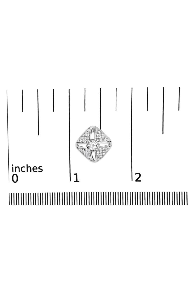 Haus of Brilliance Silver 1.0 Ct Diamond Studded Rhombus Stud Earring, Alternate, color, White
