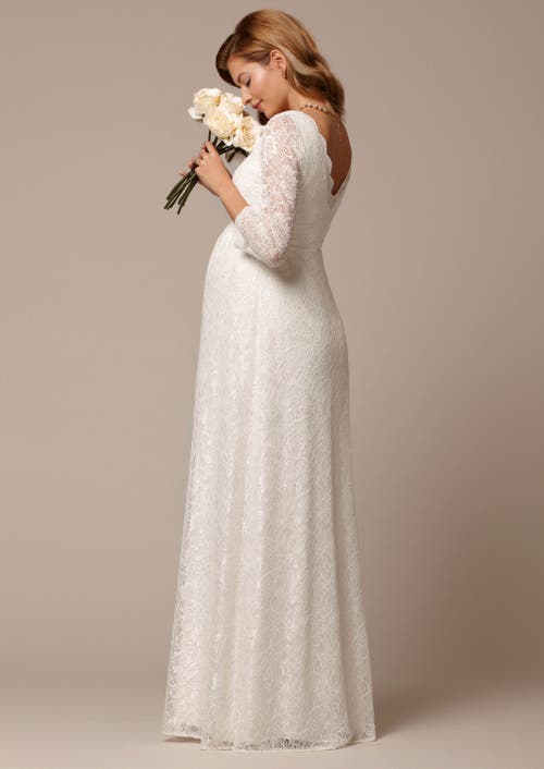 Tiffany Rose Maternity Chloe Lace Maternity Wedding Gown In White