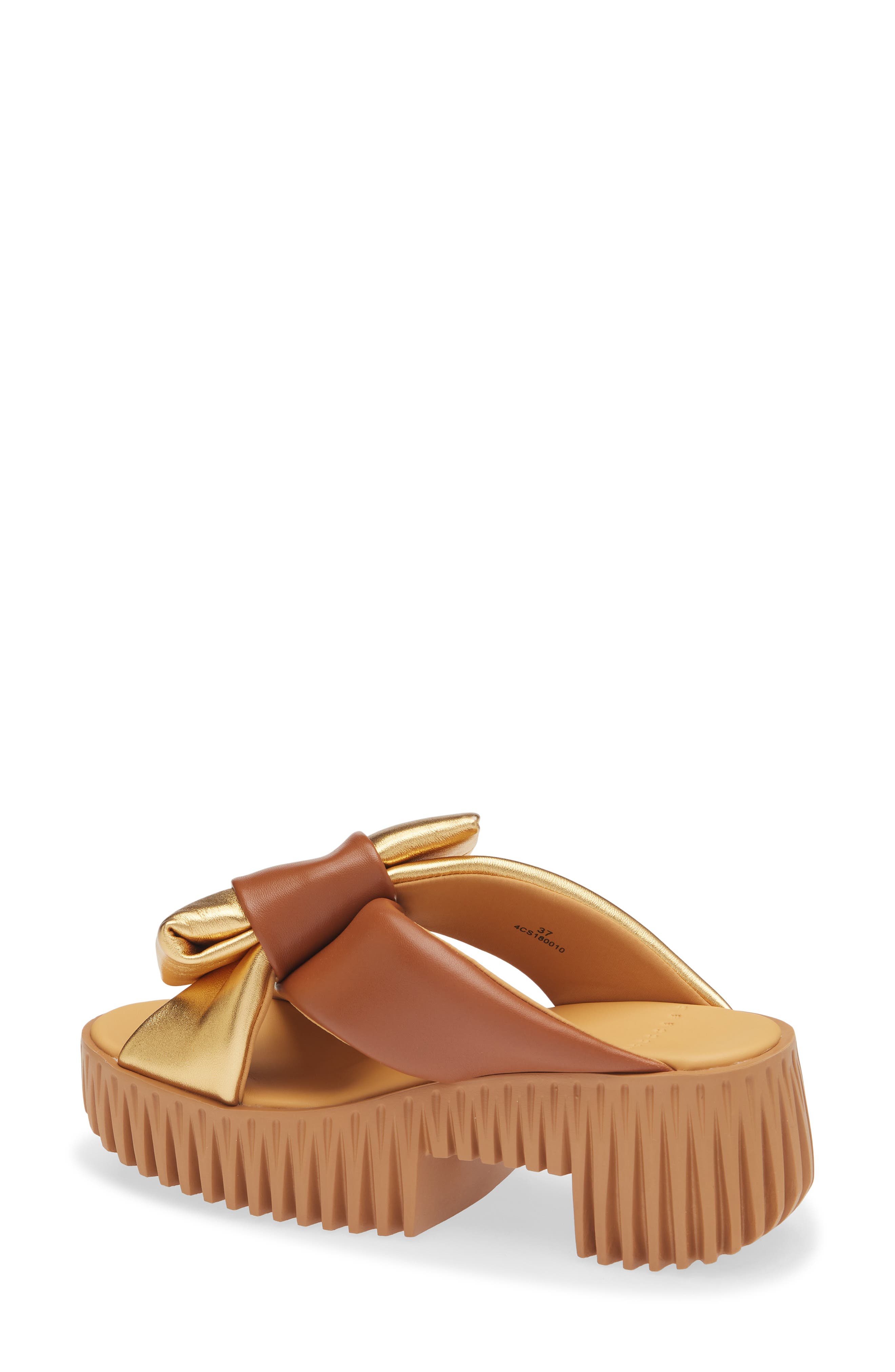 4CCCCEES Plia Bow Platform Slide Sandal, Alternate, color, Gold