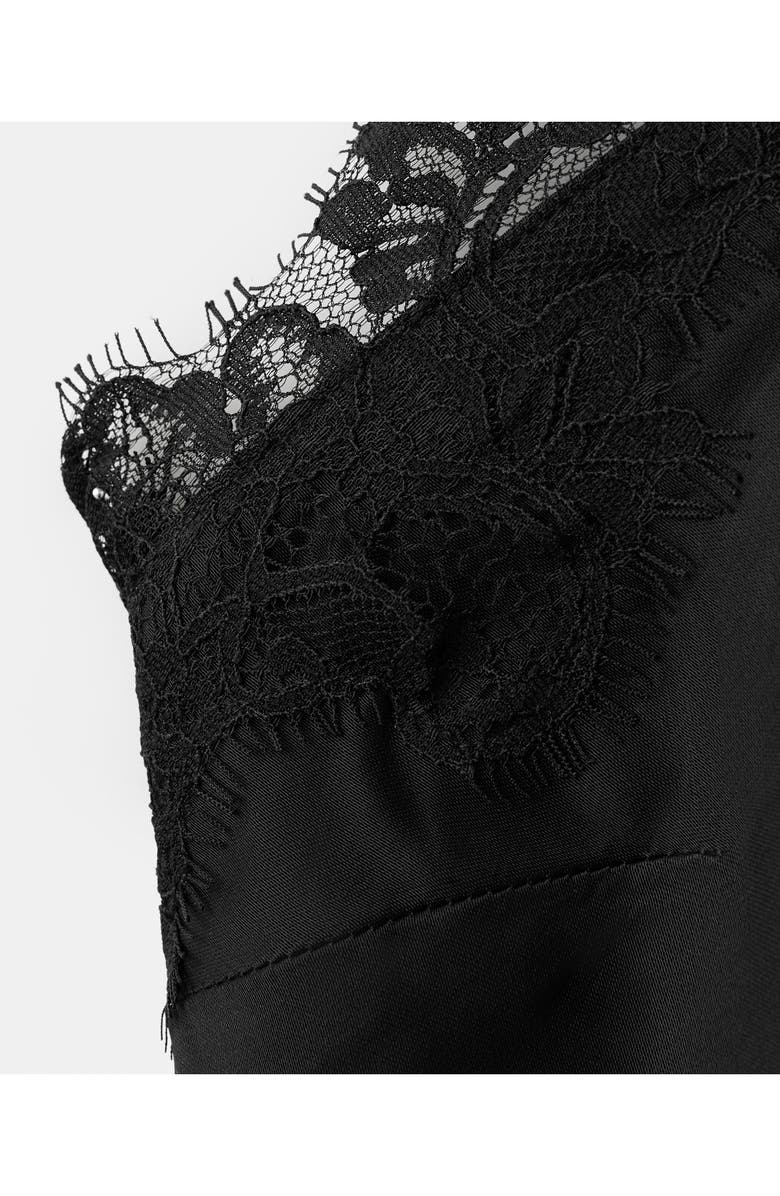 MANGO Lace Sleeveless Satin Maxi Dress, Alternate, color,
