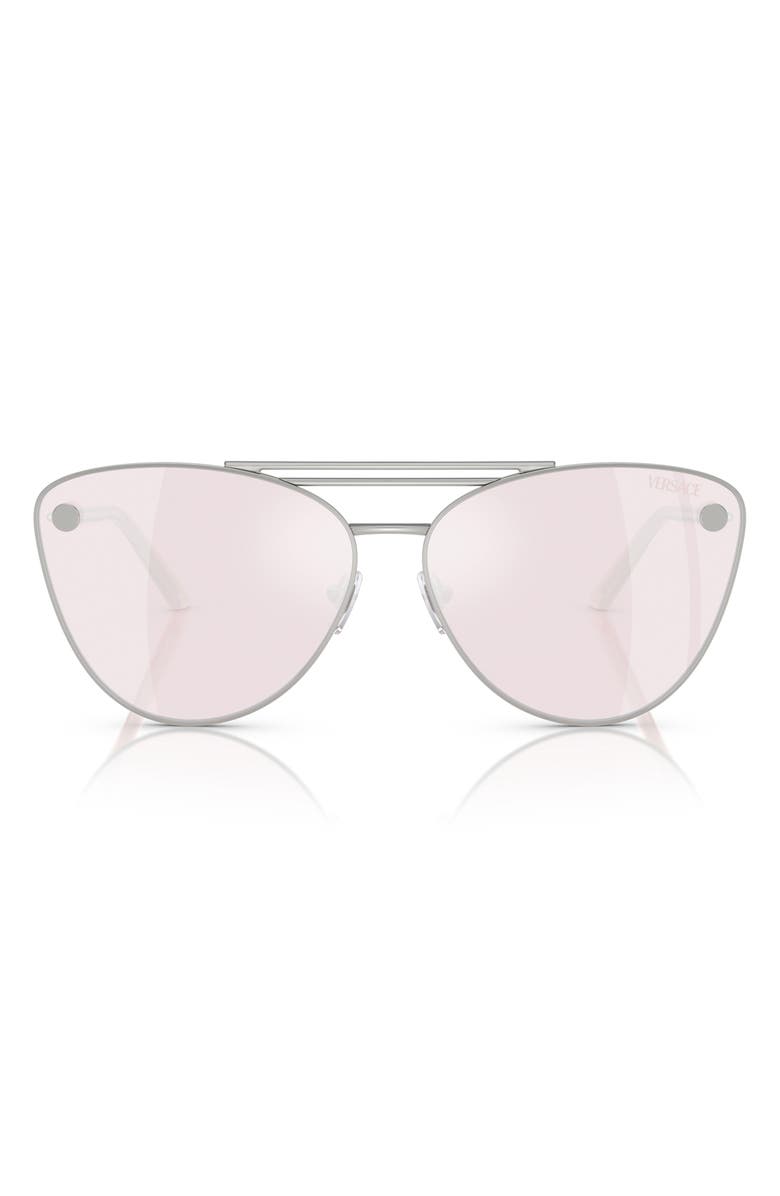 Versace 64mm Oversize Cat Eye Sunglasses, Main, color,