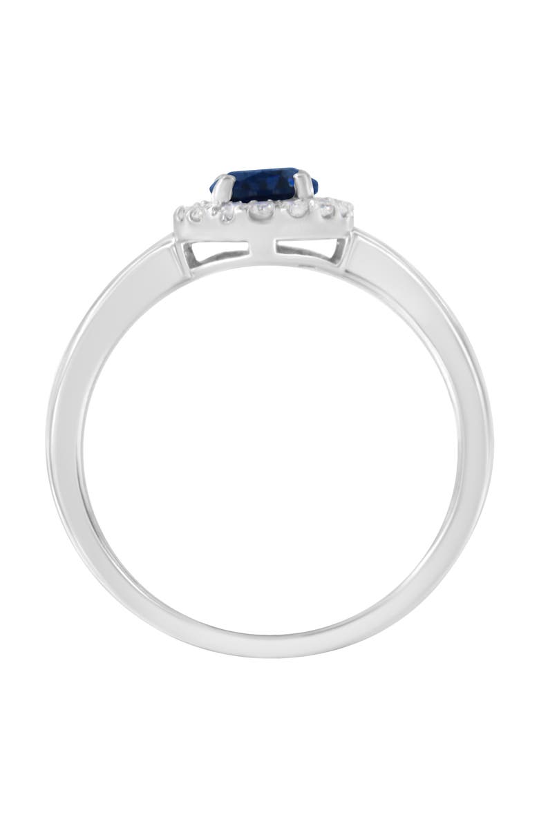 Haus of Brilliance 10K Gold 1/5 Cttw Diamond and Blue Sapphire Halo Cocktail Ring, Alternate, color, Blue Sapphire