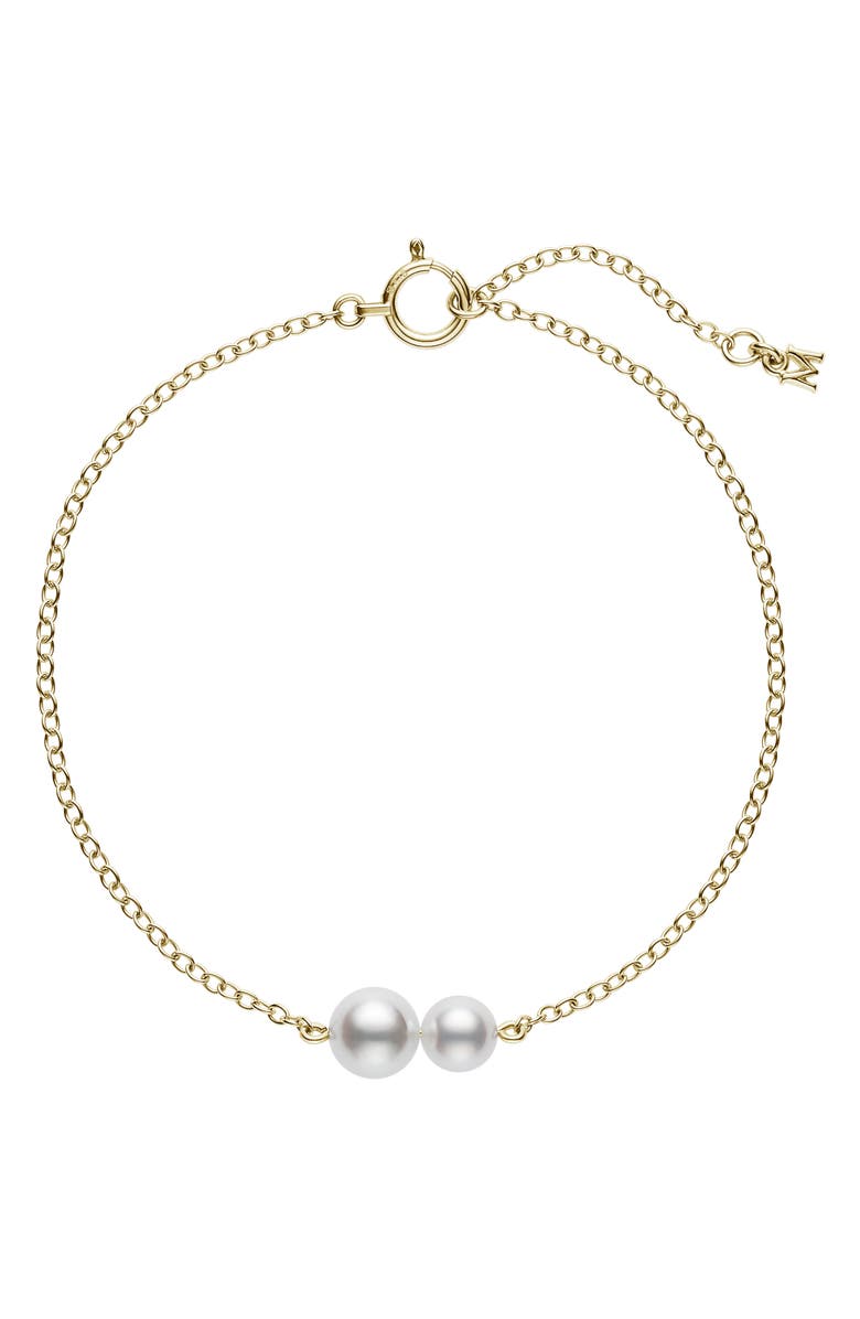Mikimoto Cultured Pearl Station Bracelet, Main, color,