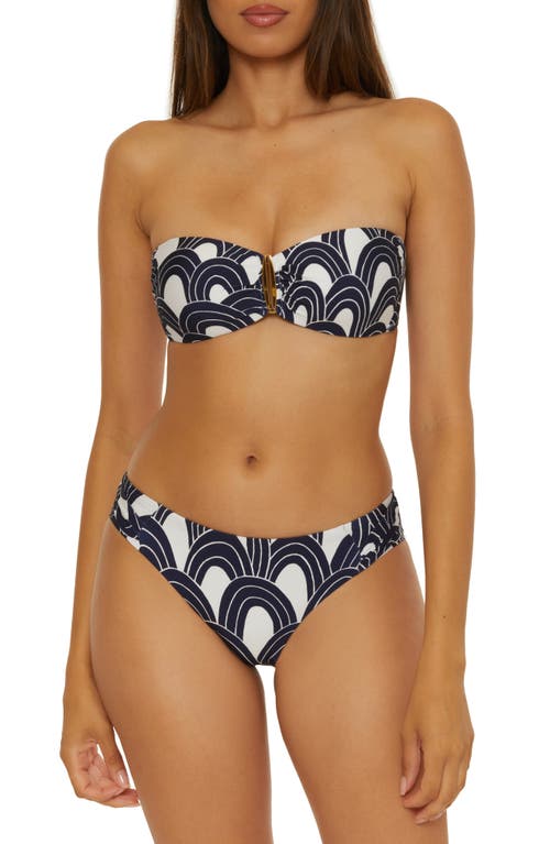 Trina Turk Arches Side Tab Hipster Bikini Bottoms In Ink