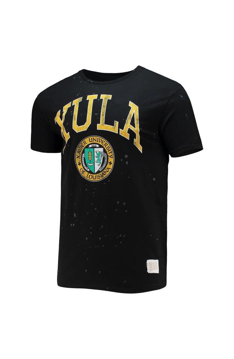 Retro Brand Men's Original Retro Brand Black XULA Gold Bleach Splatter T-Shirt, Alternate, color, 