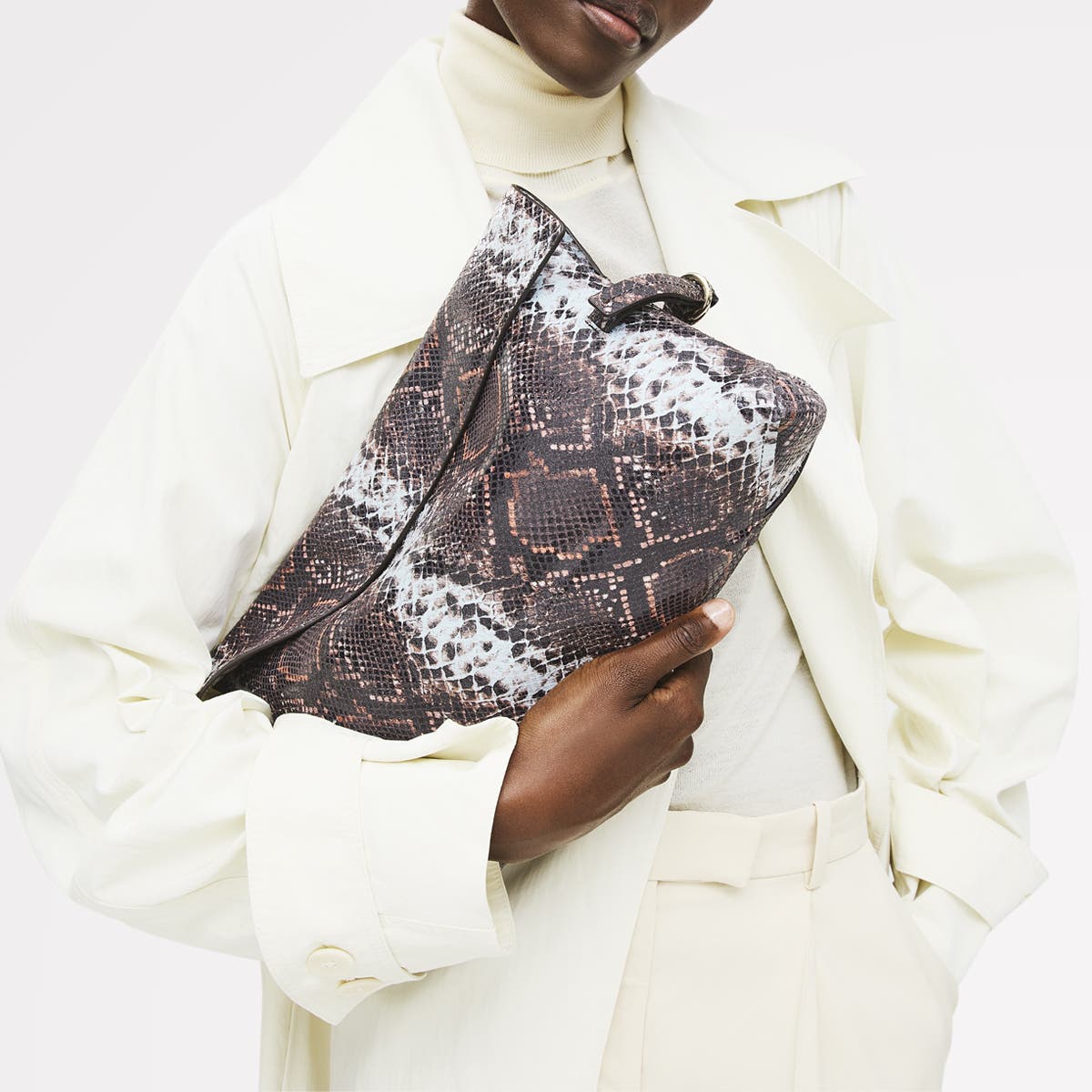 Radley Fleet Street - Faux Snake Large Flapover Clutch, Alternate, color, Carmine