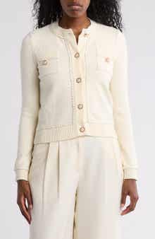 BY DESIGN Casey Faux Pearl Button Cardigan