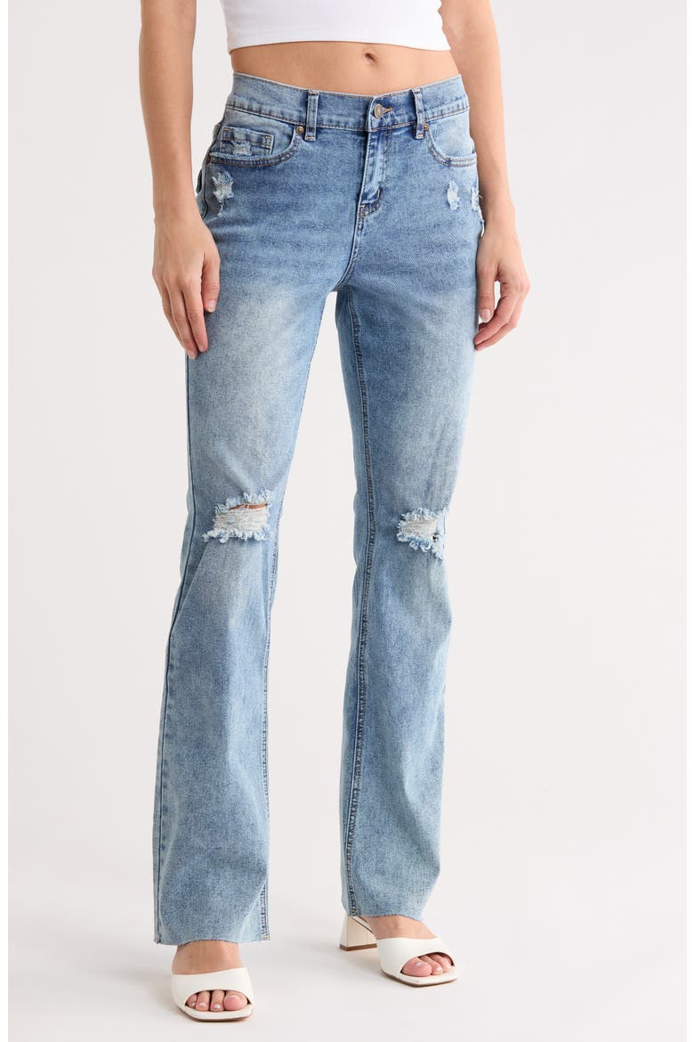 Distressed Bootcut Jeans, Main, color, LIGHT WASH
