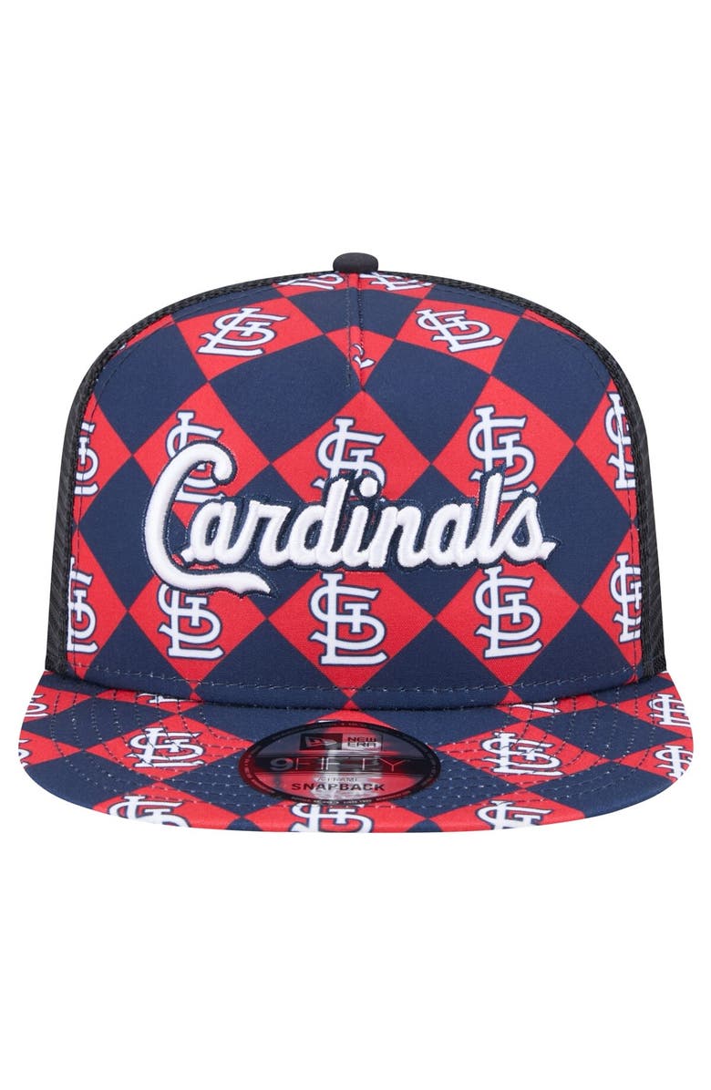 New Era Men's New Era Navy St. Louis Cardinals Seeing Diamonds A-Frame Trucker 9FIFTY Snapback Hat, Alternate, color, Navy