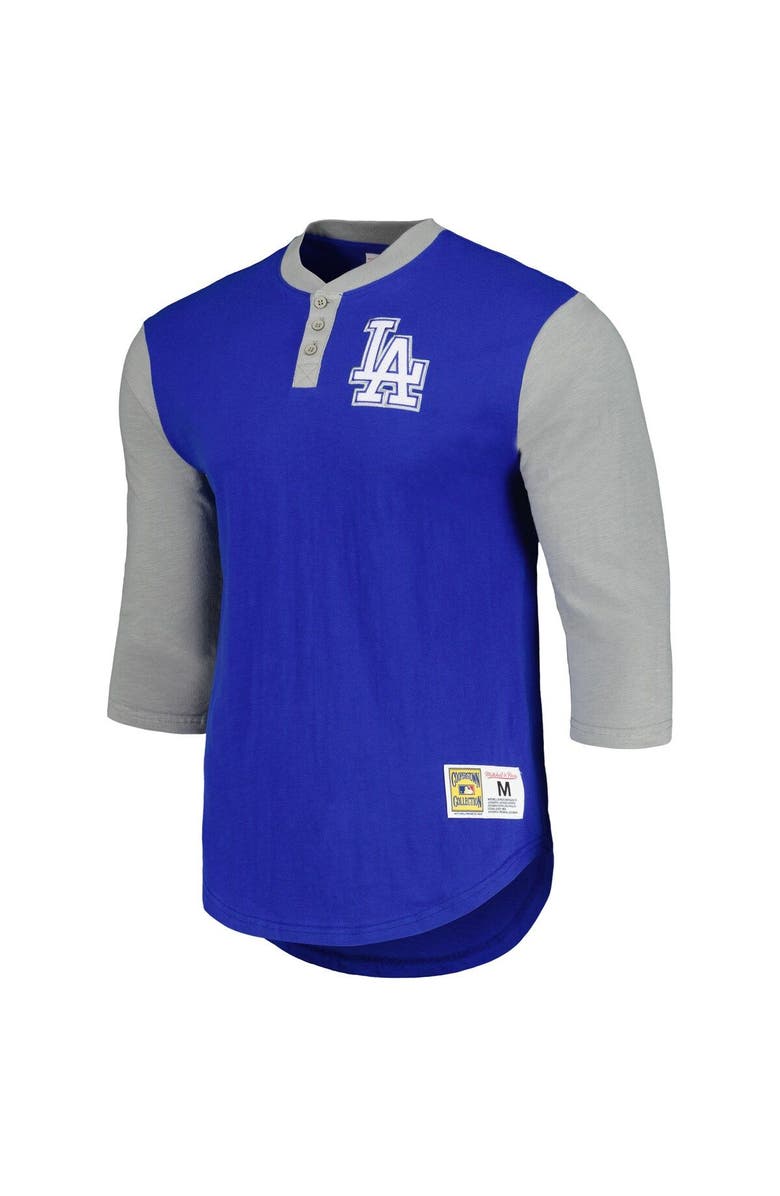 Mitchell & Ness Men's Mitchell & Ness Royal Los Angeles Dodgers Cooperstown Collection Legendary Slub Henley 3/4-Sleeve T-Shirt, Alternate, color,