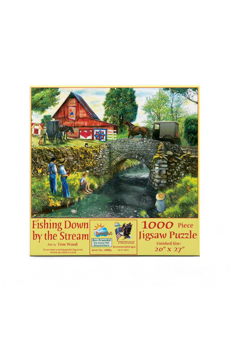 Fishing Down by the Stream 1000 piece Jigsaw Puzzle for Adults, Alternate, color, Multicolor