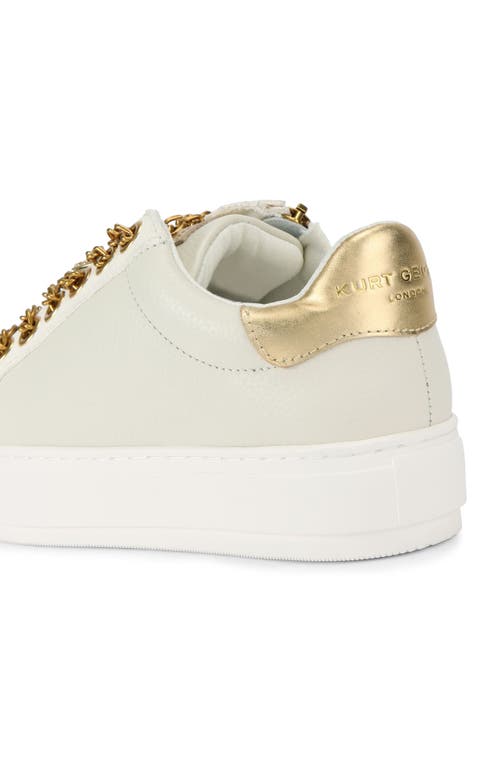 Kurt Geiger London Laney Chain & Charm Sneaker In Open White
