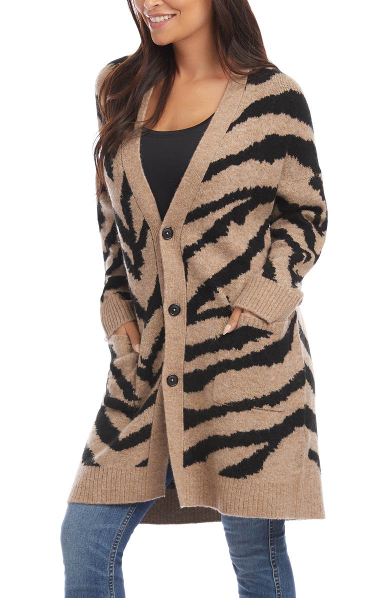 Karen Kane Jacquard Pattern Cardigan, Alternate, color,