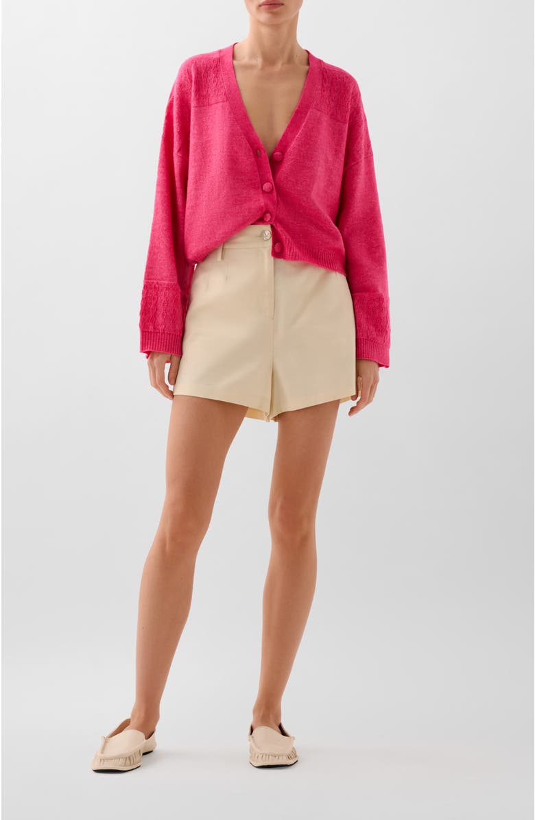 Scalpers Tran Buttons Cardigan, Alternate, color, Raspberry