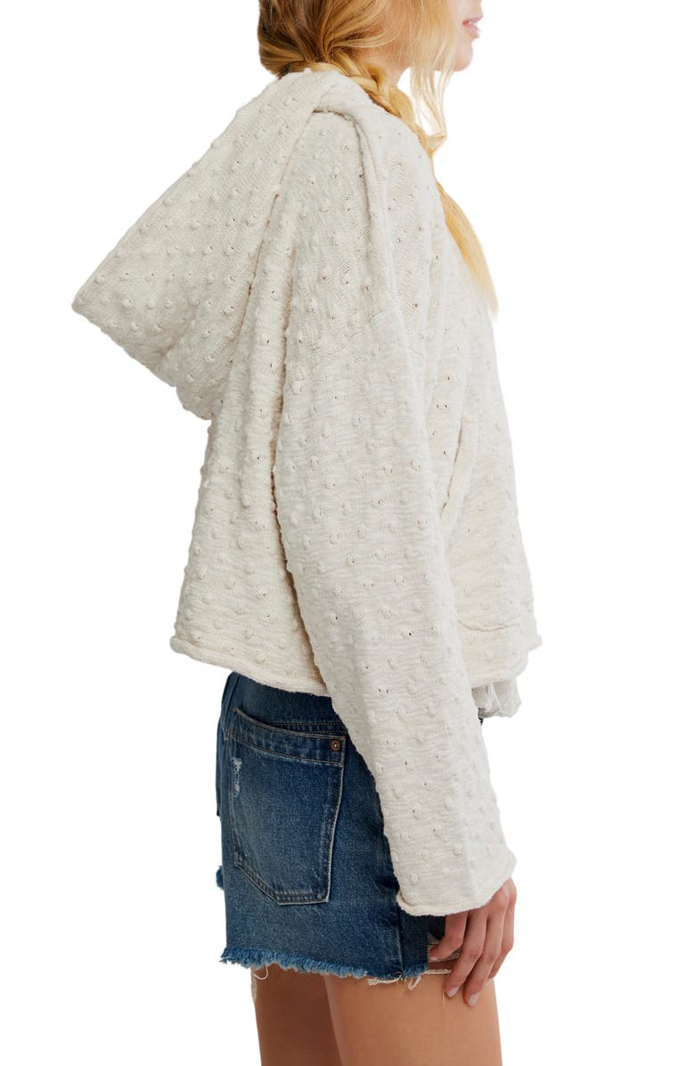 Free People Lake Side Open Knit Hoodie, Alternate, color, Marshmallow