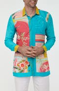 RANEES Tropical Button-Up Resort Shirt