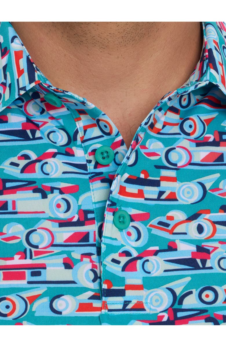 Robert Graham Auto Expo Short Sleeve Performance Golf Polo, Alternate, color, Jade Green