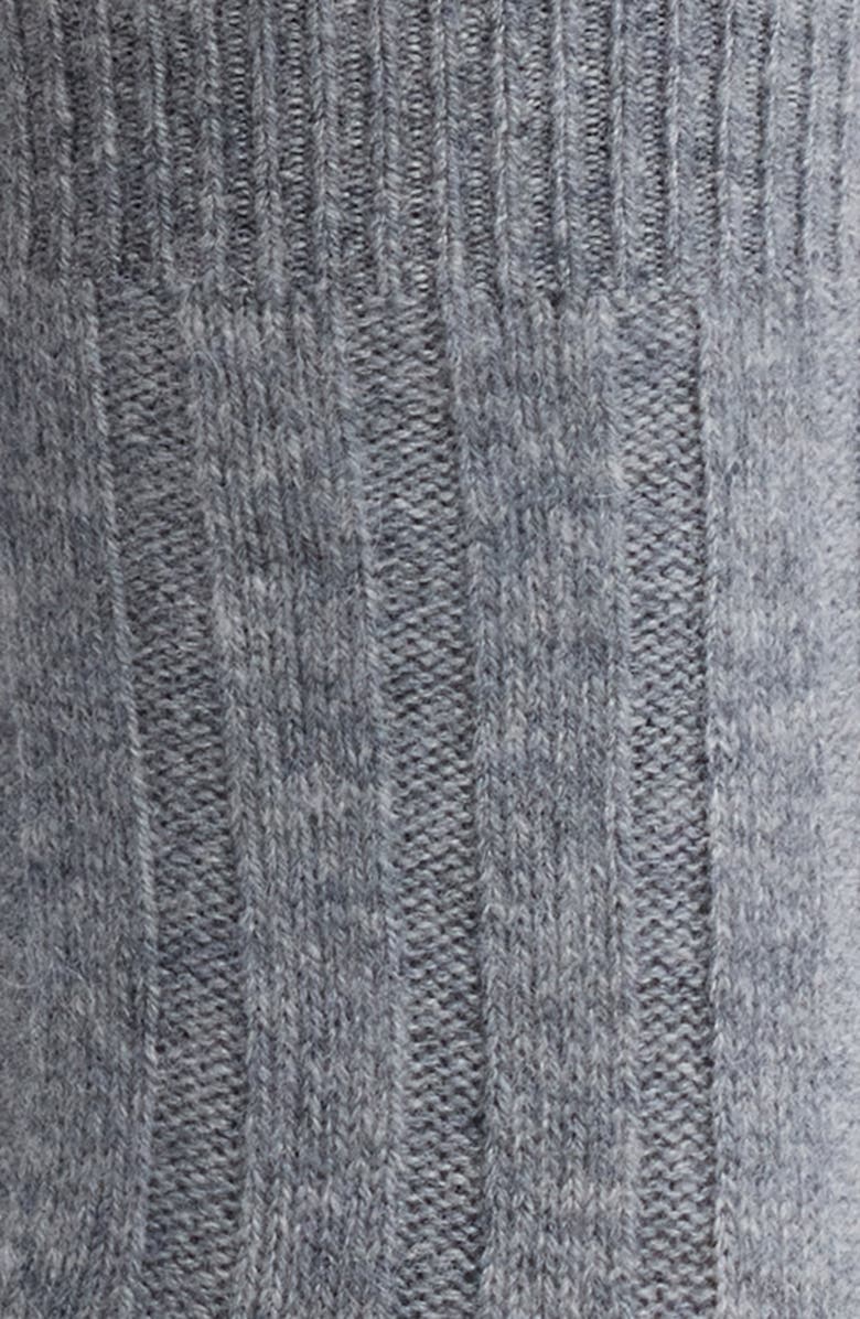 Nordstrom Rib Cashmere Blend Crew Socks, Alternate, color, Grey Night